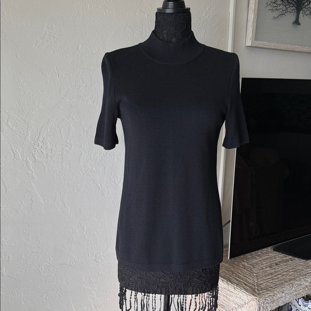 St. John Black Knit Top new size S.